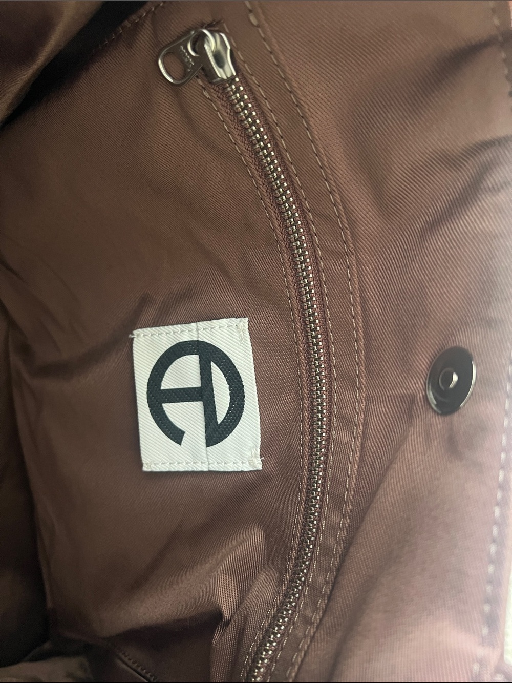 Telfar Chocolate Brown Leather Tote with Debossed Logo - Medium - Picture 3 of 5